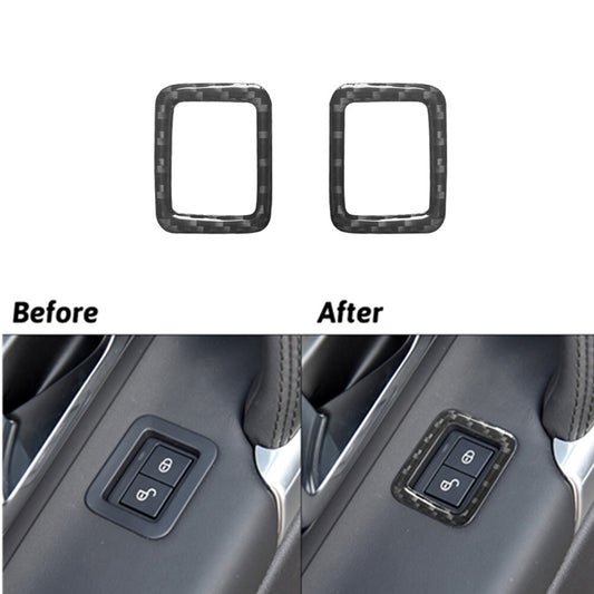 2pcs Carbon Fiber Door Lock Cover Trim for Land Rover Discovery Sport 2015-2019