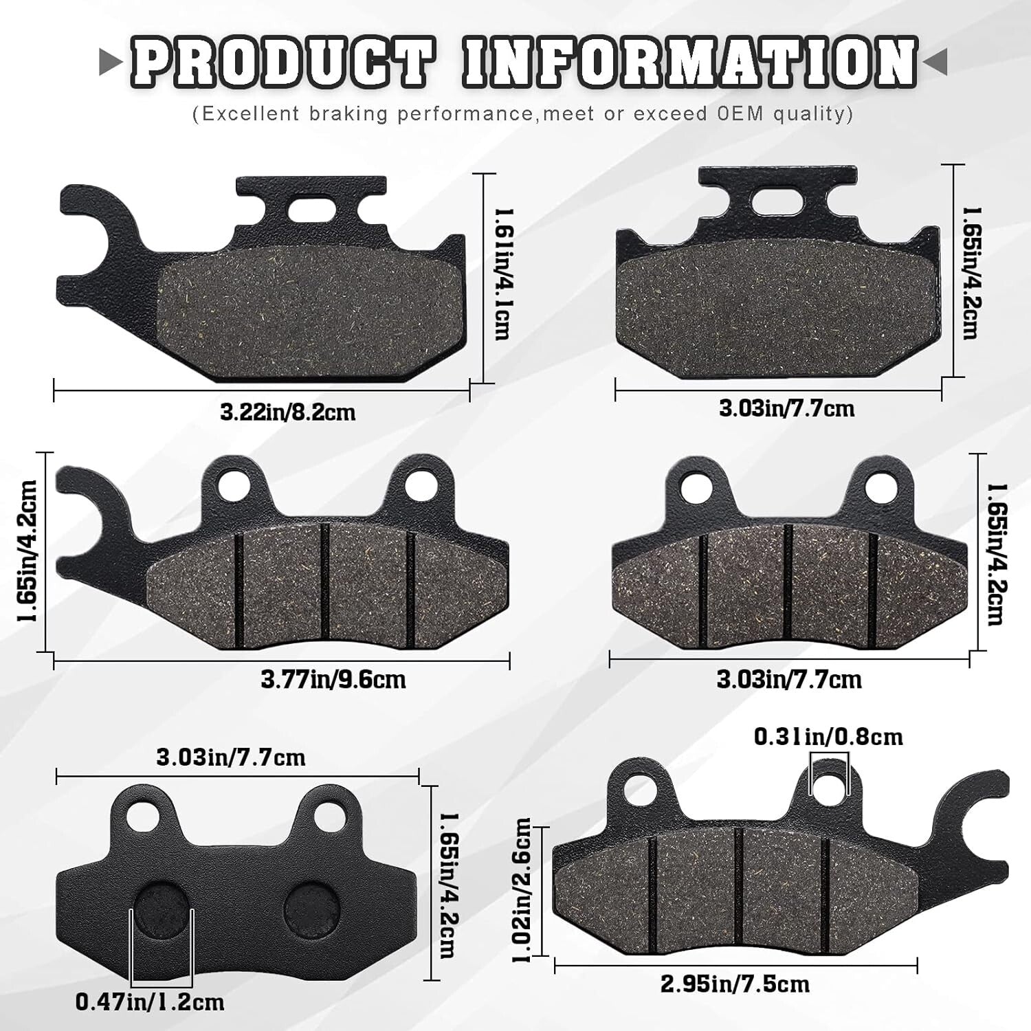 Brake Pads FrontRear for Yamaha 700 YFM 2006-2012 Rhino 660 4X4 2004