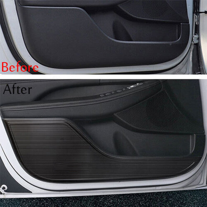 for Hyundai Sonata 2020-2023 Black Steel Inner Door Anti-Kick Panel Cover Trim
