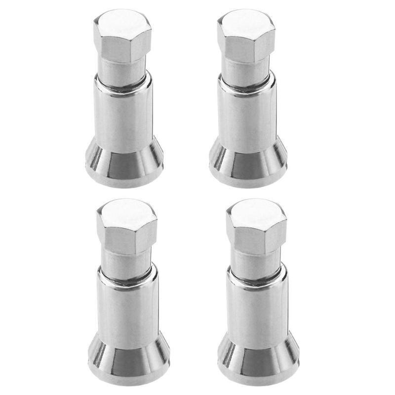 4x Silver Chrome Valve Stem Cap Cover Wheel Sleeve Slide Car/Truck/Bicycle Short