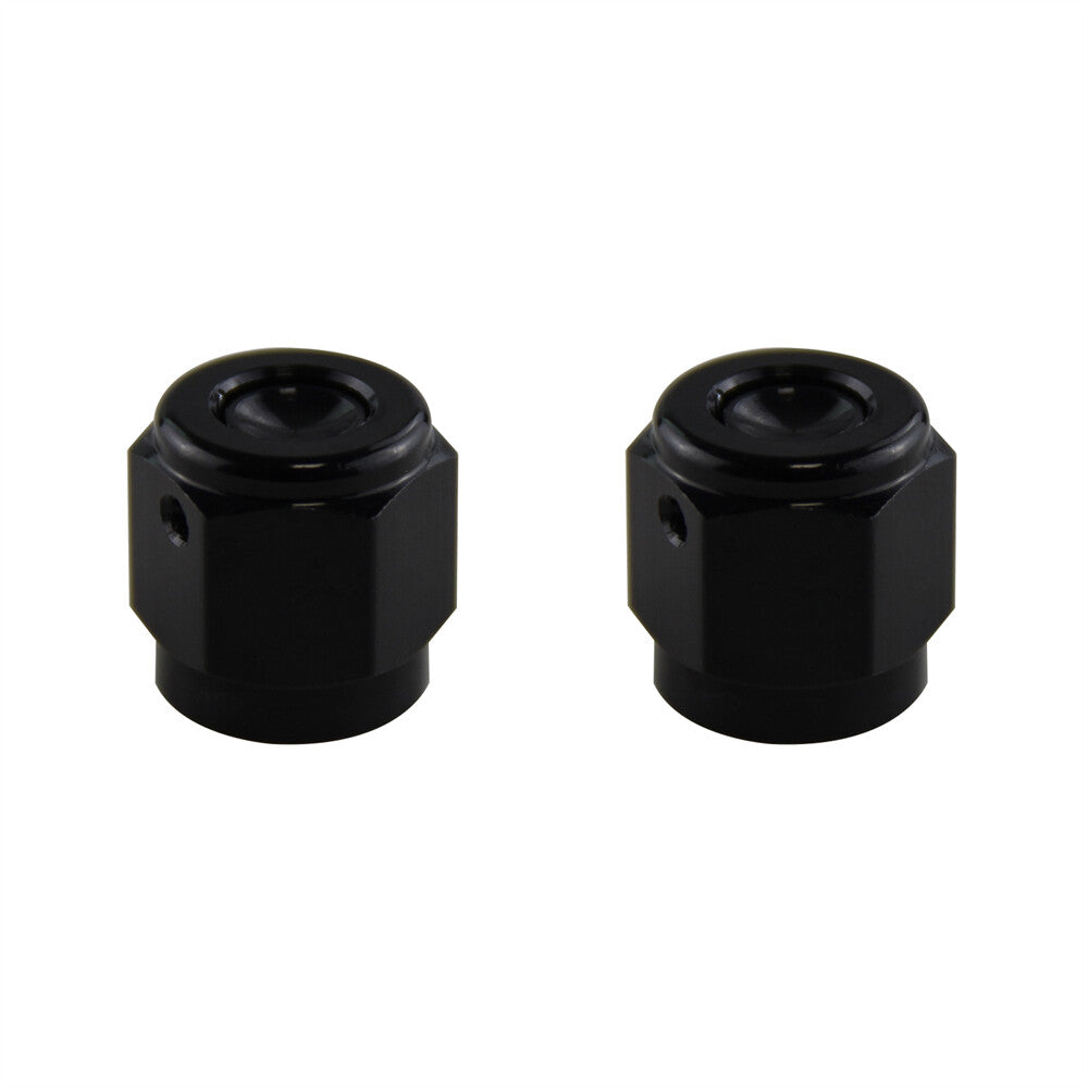 2PCS Aluminum Adapter Female Flare Cap/Plug/Nut Fitting 4-AN AN4 7/16-20 SAE