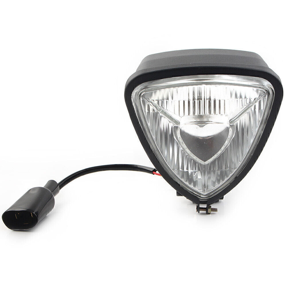 12V Triangle Motorcycle Headlight Lamp for Harley Chopper Bobber Custom White