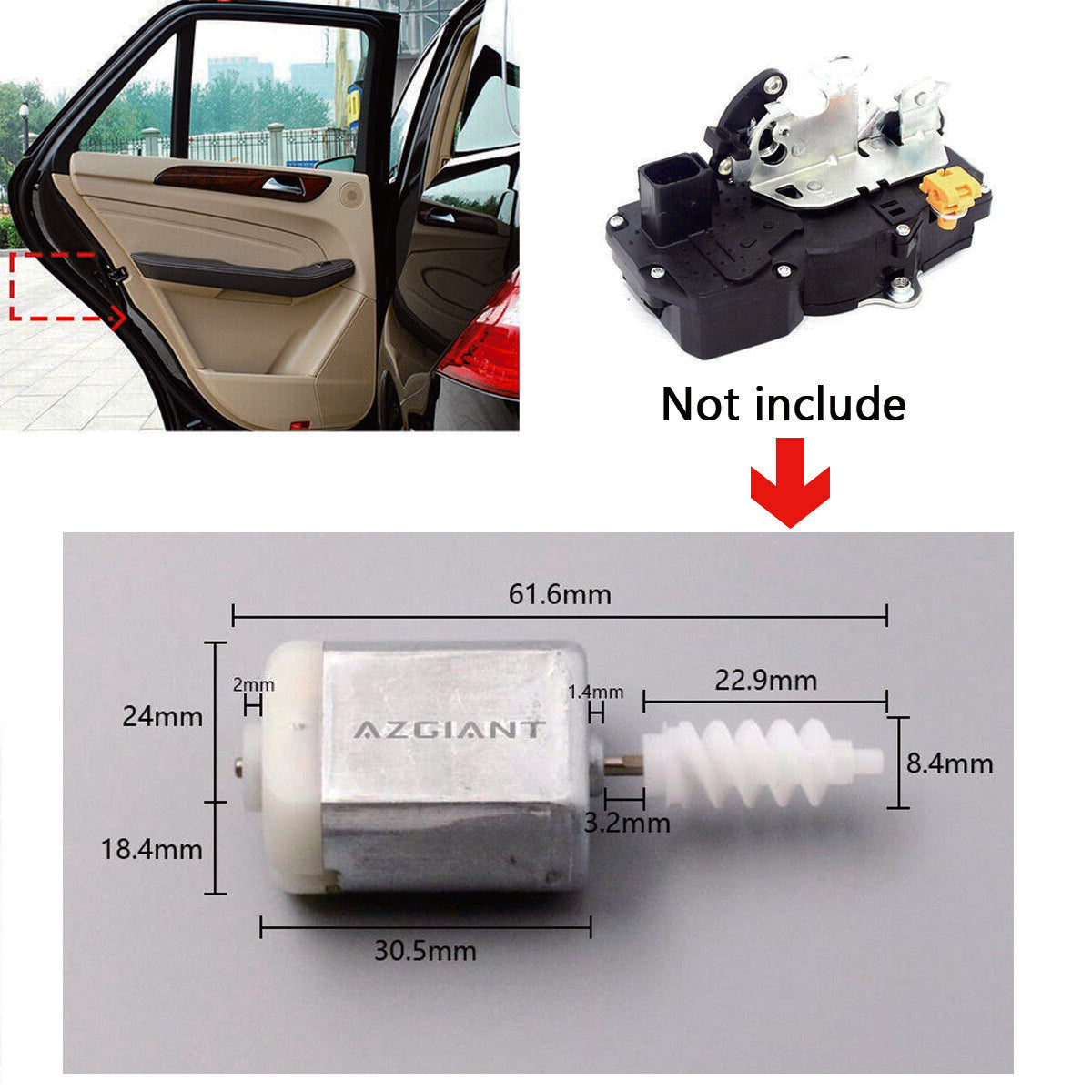 1020656 3T0415 Central Door Latch Actuator Motor for 2010-2018 for Volvo S60 II MK2