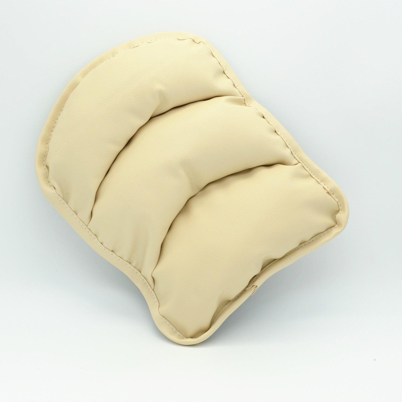 Beige PU Leather Car Center Armrest Console Soft Pad Cover Cushion Durable Mat