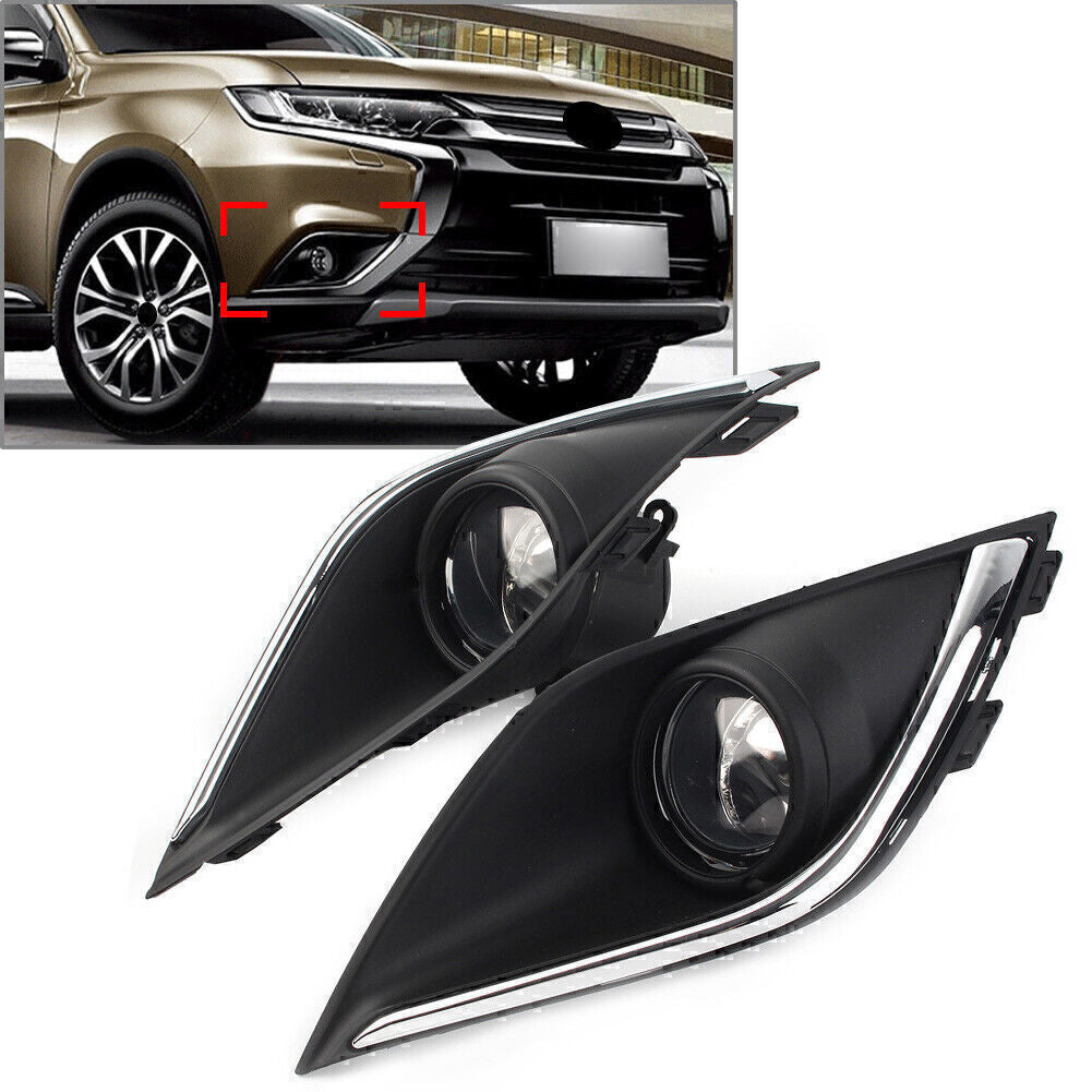 Fog Lights Headlight+Cover+Harness Switch for Mitsubishi Outlander 2016-19
