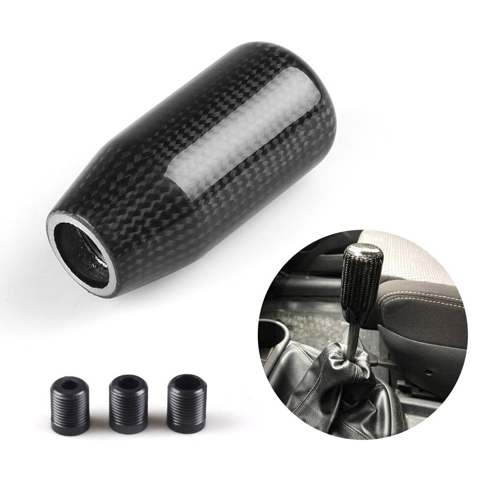 Universal Carbon Fiber Car Auto Manual Gear Stick Lever Shift Knob Black 73MM