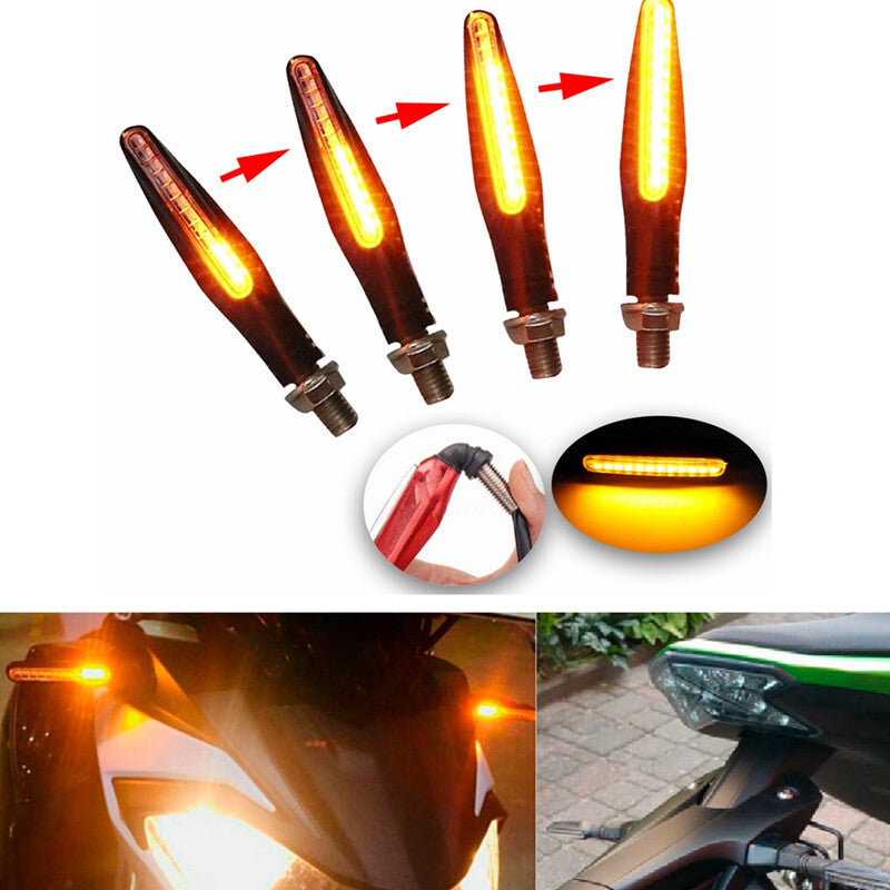 4PCS Motorcycle Turn Signal Light Waterproof Amber Flasher Indicator Rear Lamp
