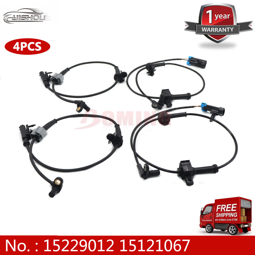 4-pack of new front and rear ABS wheel speed sensors for Cadillac for Chevrolet Suburban for GMC