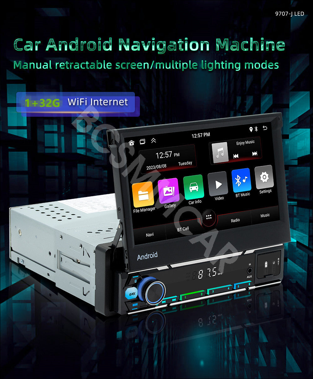 7in Android 13 1Din Radio Bluetooth Car Stereo For Apple CarPlay GPS Mirror Link