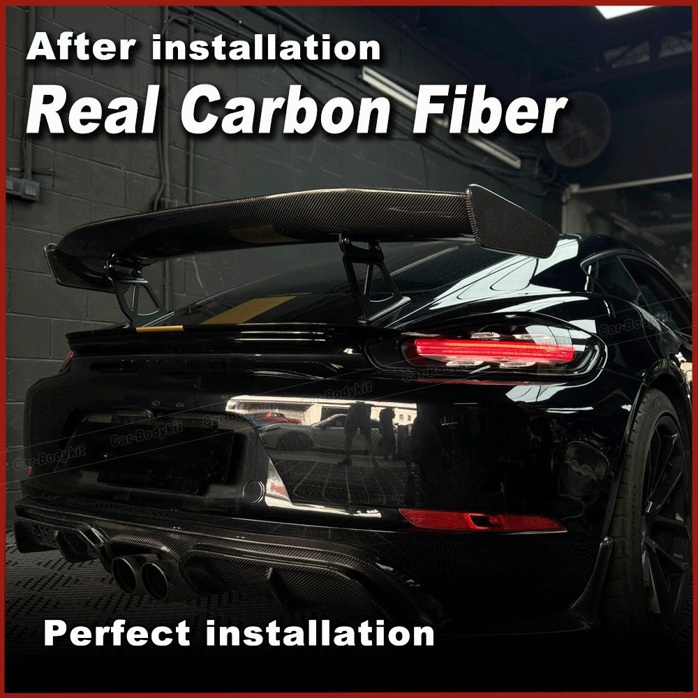 for Porsche Cayman GT4 981 718 987 REAL CARBON Rear Trunk Spoiler Wing