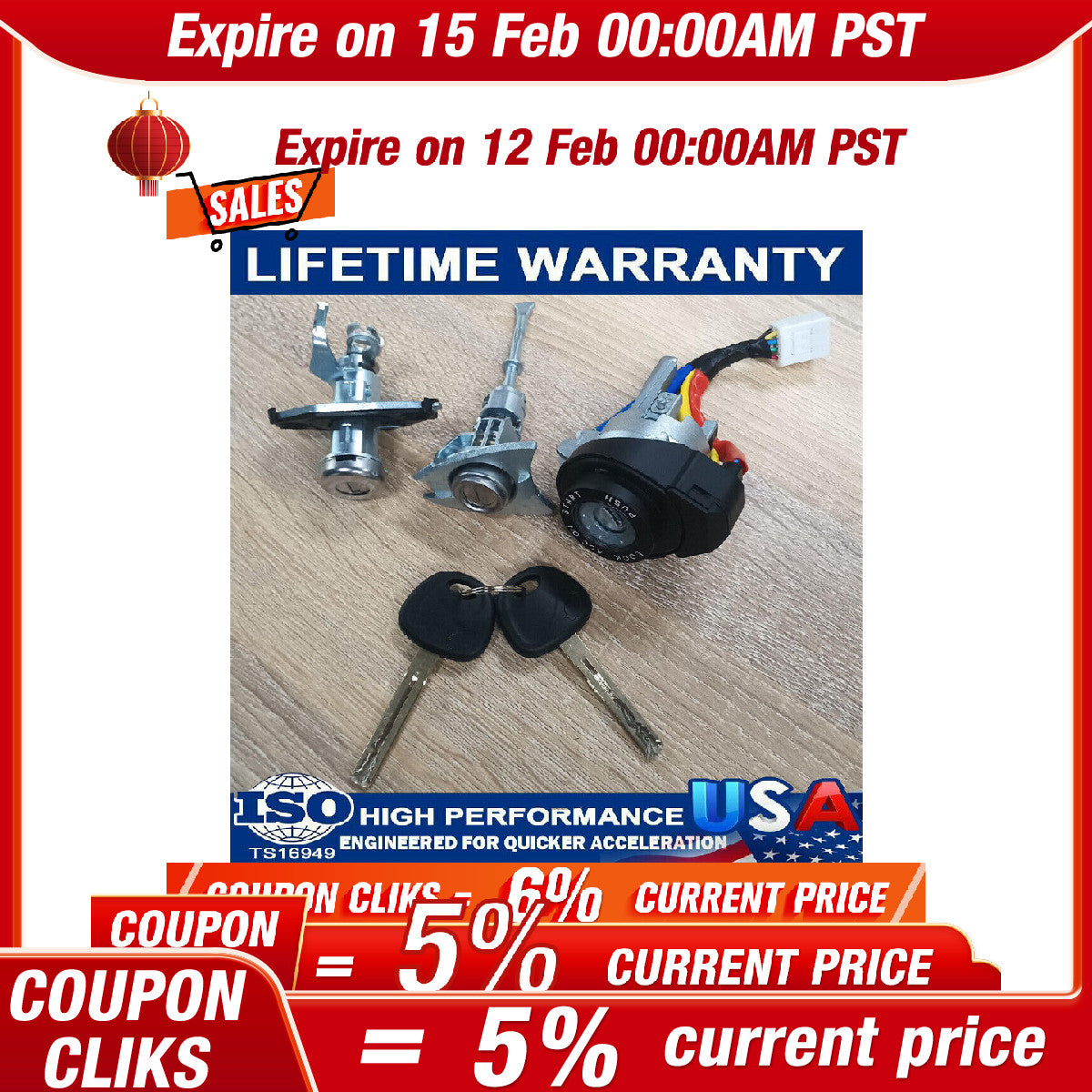 1 SET Lock Cylinder for Hyundai Sonata 2009-2014 Key Ignition Start BARREL US
