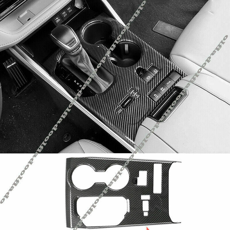 Carbon Fiber Gear Box Shift Cup Holder Frame Cover for Toyota Highlander 2020-23