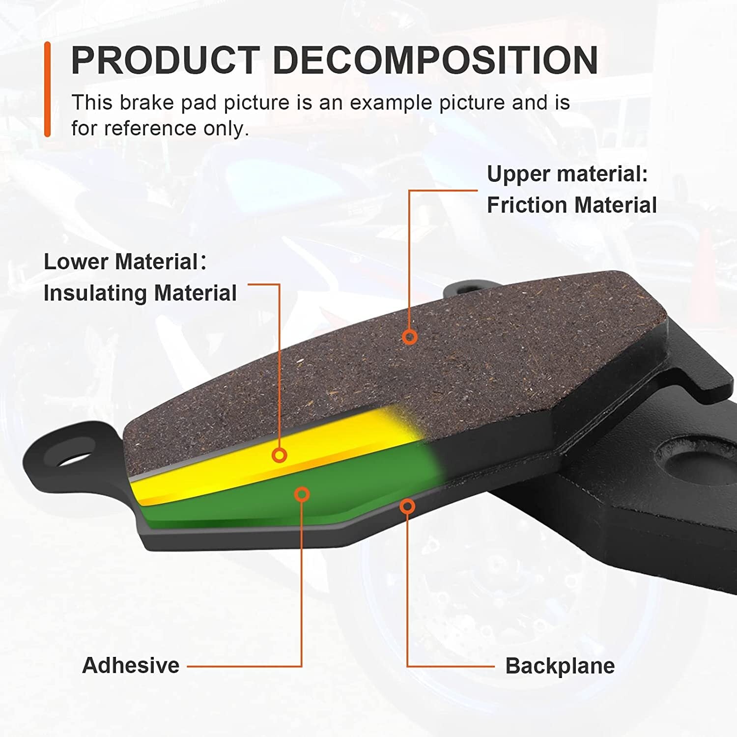 Brake Pads for Suzuki GSXR600 GSXR750 K6/K7/K8/K9/L0 2006-2010 GSXR1000 K7/K8