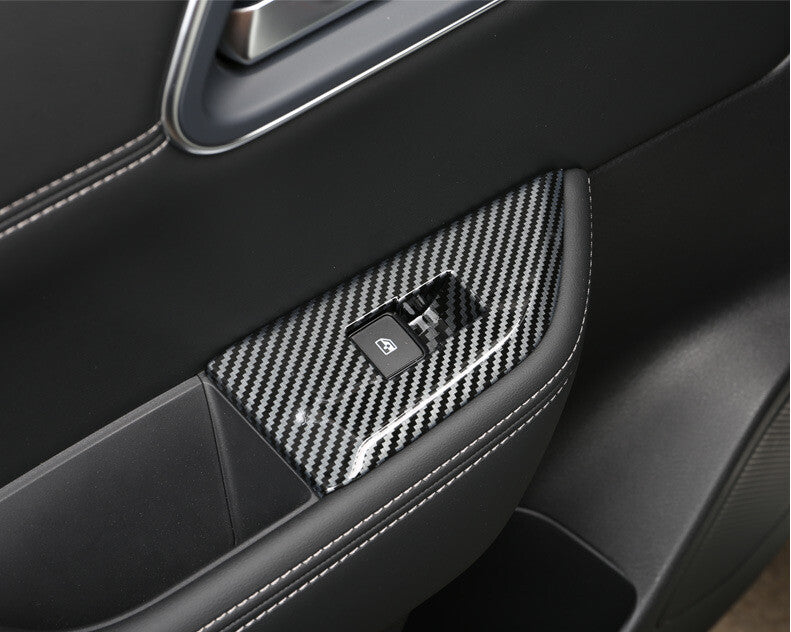 Carbon Fiber Indoor Window Switch Panel Cover for Nissan Rogue 2021-2023