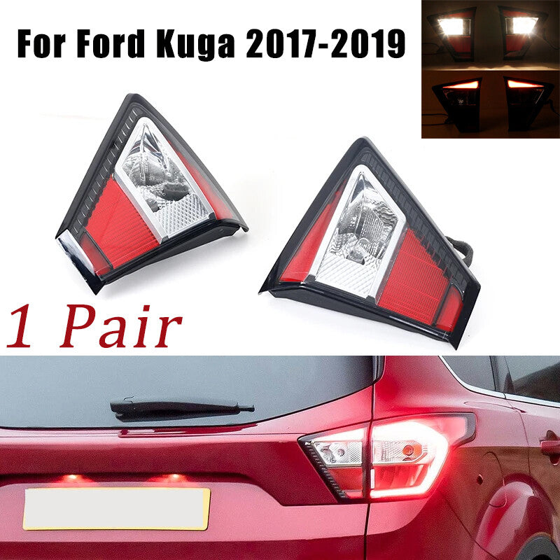 Pair LED Rear Inner Tail Light for Ford Kuga 2017-2019 Warning Brake Stop Lamp