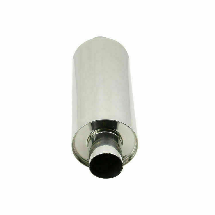 2 in/out 4.5 Body Muffler Tip Exhaust Resonator Silencer Straight Deep voice