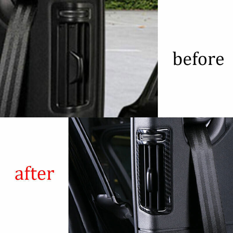 Fit for Audi A6 A7 2019-2024 Carbon Fiber B Pillar Vent Air Outlet Frame Trim 2P