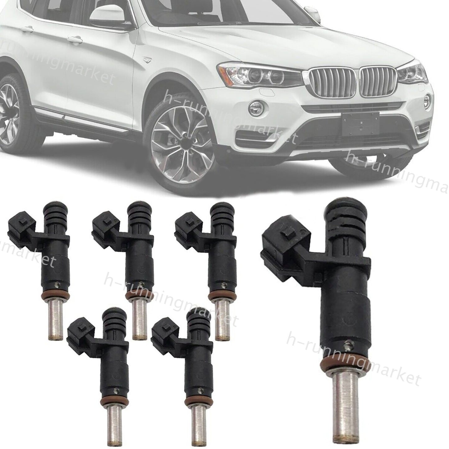 6pcs Fuel Injectors Replacement for BMW 128i 328i X3 X 5 Z4 525i 2.0L 2006-2012