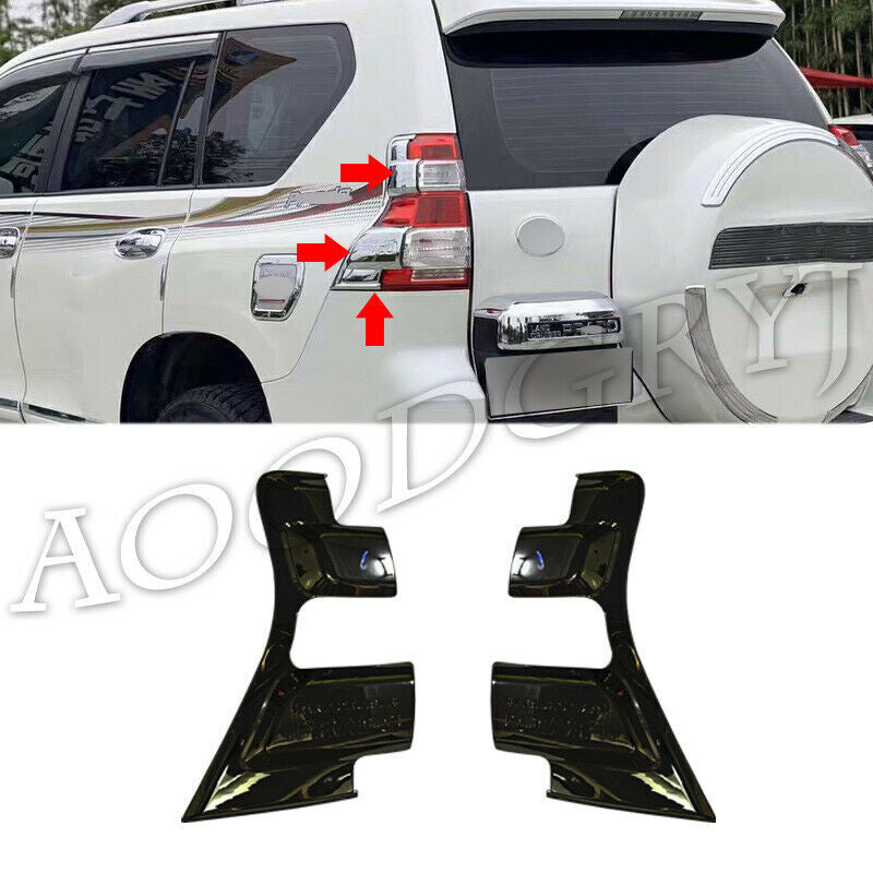 for Toyota Prado FJ150 2014-2017 Piano black Rear Taillight Moulding Trim Cover