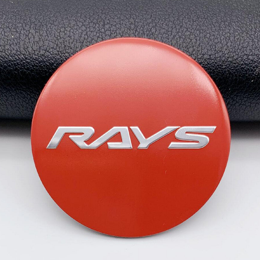4-Piece Pack 45mm Red Wheel Center Stickers, Hub Stickers, Rim Stickers