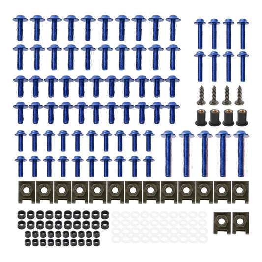 Motorcycle Fairing Bolt Kit Screws 177pcs Blue Screws Nut Replacement M6 M5