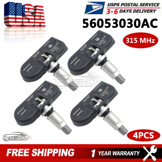 4Pcs TPMS for Chrysler for Dodge for Jeep Tire Air Pressure Sensor 56053030AC 56053030AB