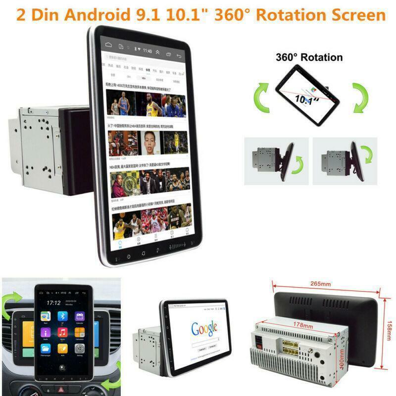 360¡ã Rotation Screen 2 Din 10.1 Android 9.1 Car Multimedia Radio GPS Navigation