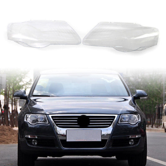 Headlight Headlamp Lens Cover Left Right Clear Fit for VW for Passat B6 2006-2011 Pair