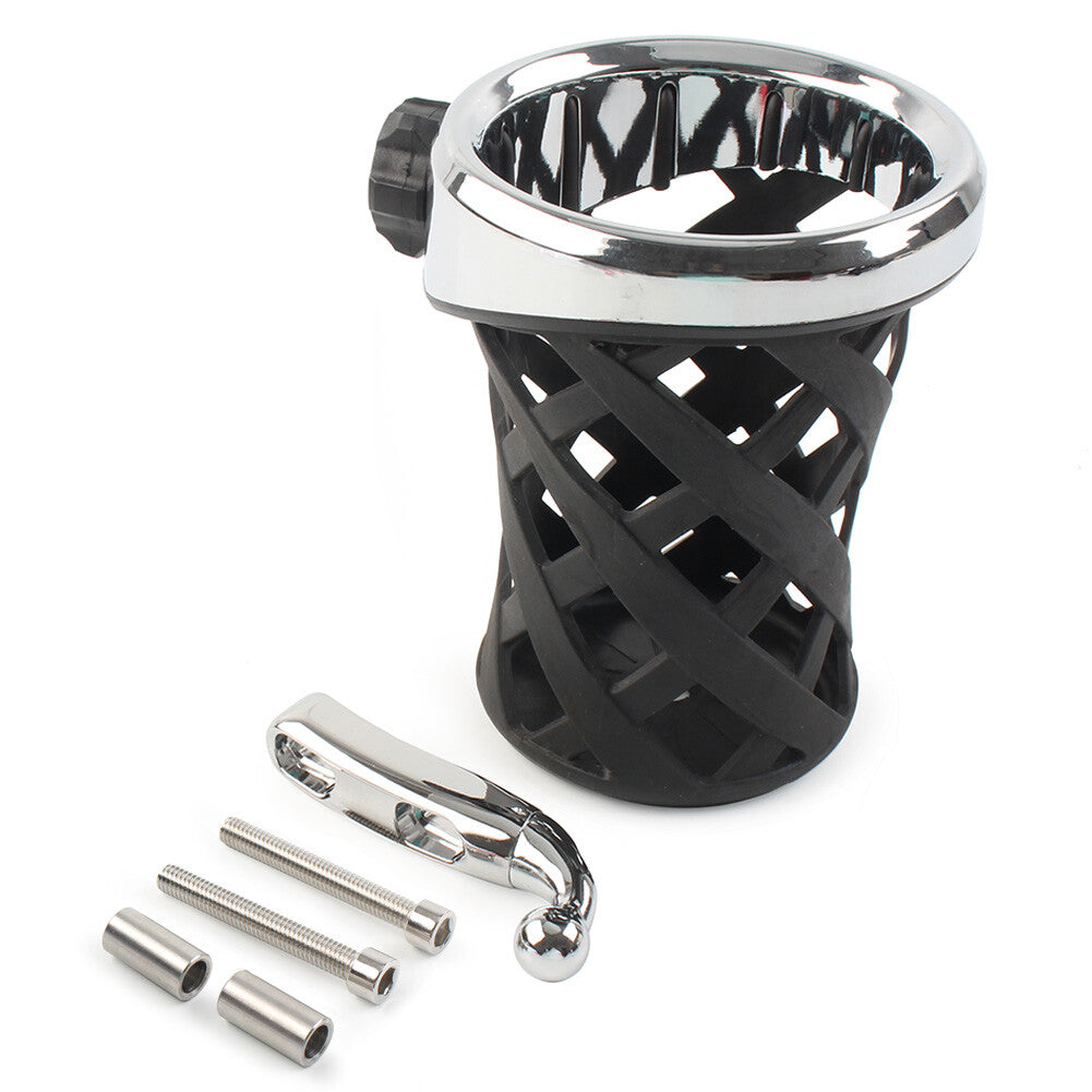 Handlebar Cup Holder Drink W/Mesh Basket Mount Fit Goldwing GL1800 01-21 Chrome