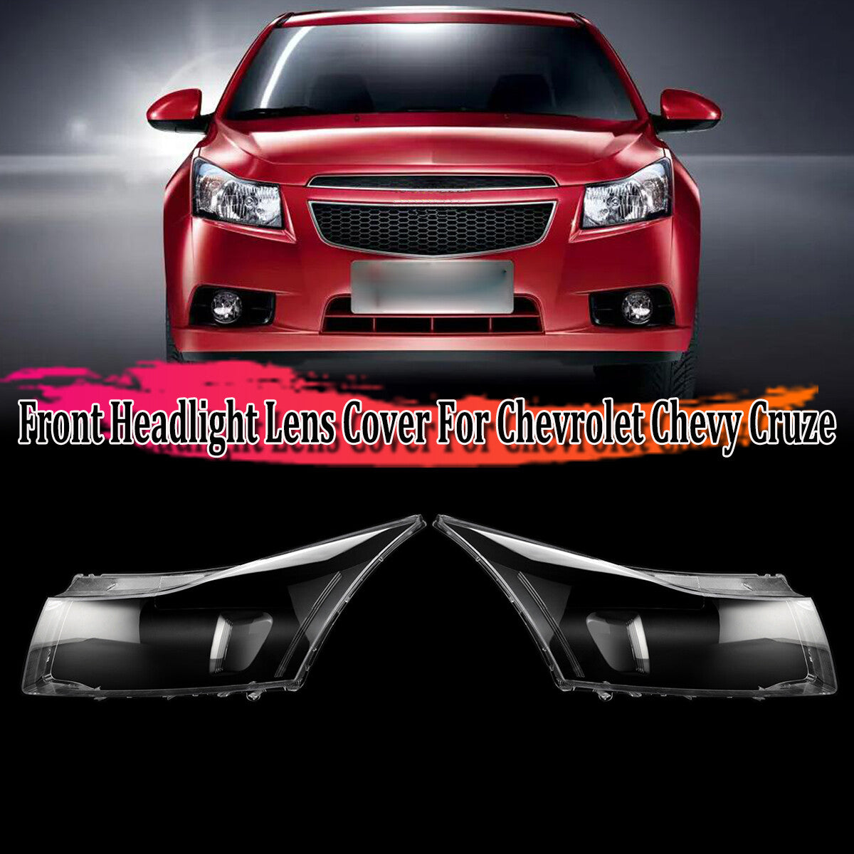 Pair Front Headlight Lens Replacement Cover For 2011- 2014 for Chevrolet Chevy for Cruze