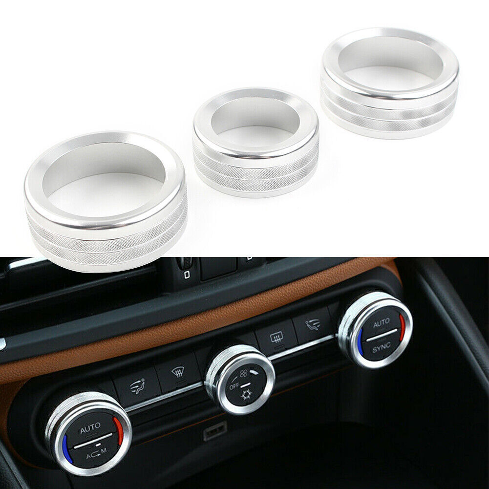Tastenabdeckung Mittelkonsole f¨¹r for Alfa Romeo Giulia for stelvio 2017-2020 Silber