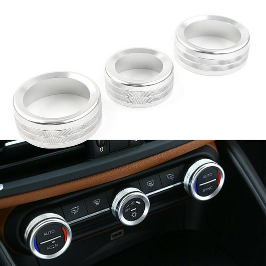 Tastenabdeckung Mittelkonsole f¨¹r for Alfa Romeo Giulia for stelvio 2017-2020 Silber