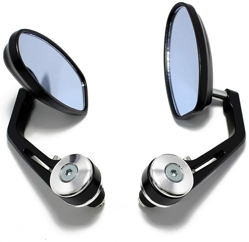 7/8 CNC Aluminum Rear View Side Mirror Handle Bar End Oval for Motorcycle Bike