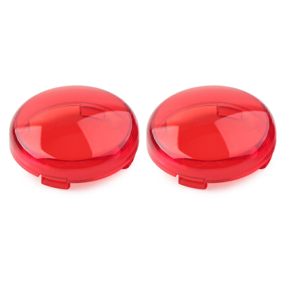 Pair Turn Signal Lens Light Cover Guard for Harley Touring Softail Dyna Red
