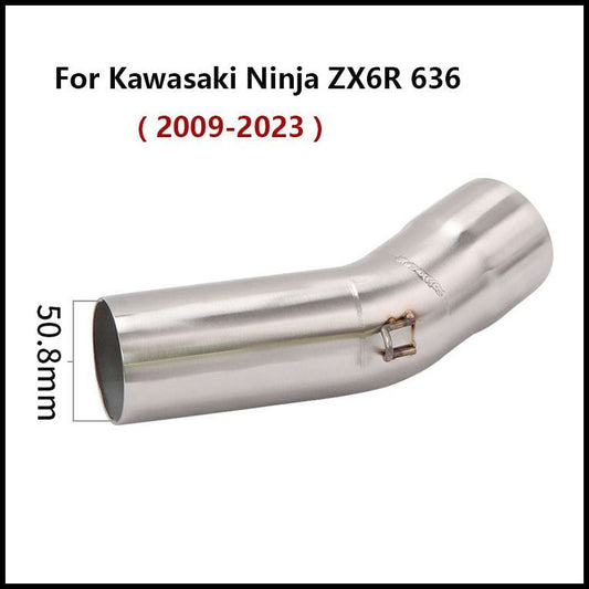 Motorcycle Exhaust Mid Link Pipe Slip On for Kawasaki ZX6R 636 2009-2023
