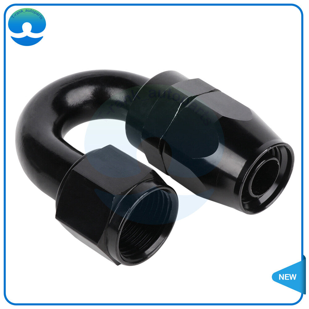 Black 10AN 180 Degree For Oil Fuel Line Hose Swivel Hose End Fitting Adapter