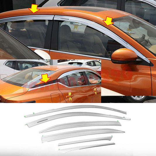for Nissan Sentra 2020-2023 silver Window Visors Rain Sun Guard Vent Deflectors