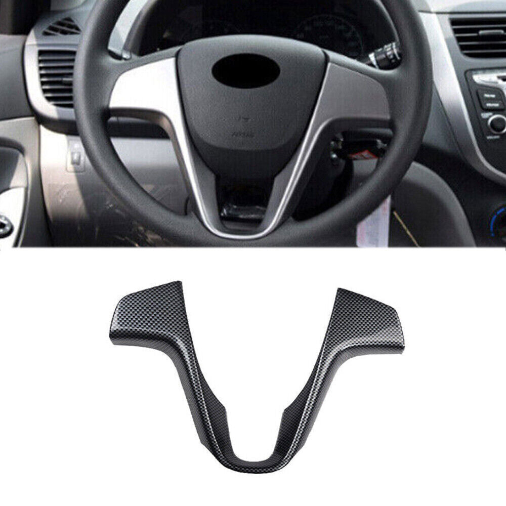 for Hyundai Accent 2012-2017 Carbon Fiber Steering Wheel Horn Ring Cover Decor