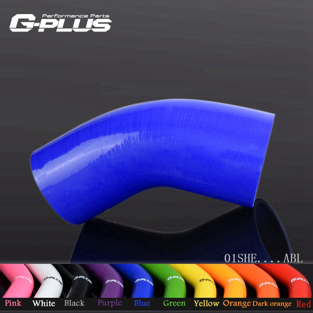 Suitable for 2.5-inch to 3-inch 64mm-76mm 45-degree silicone elbow reducer tube, blue flexible hose.