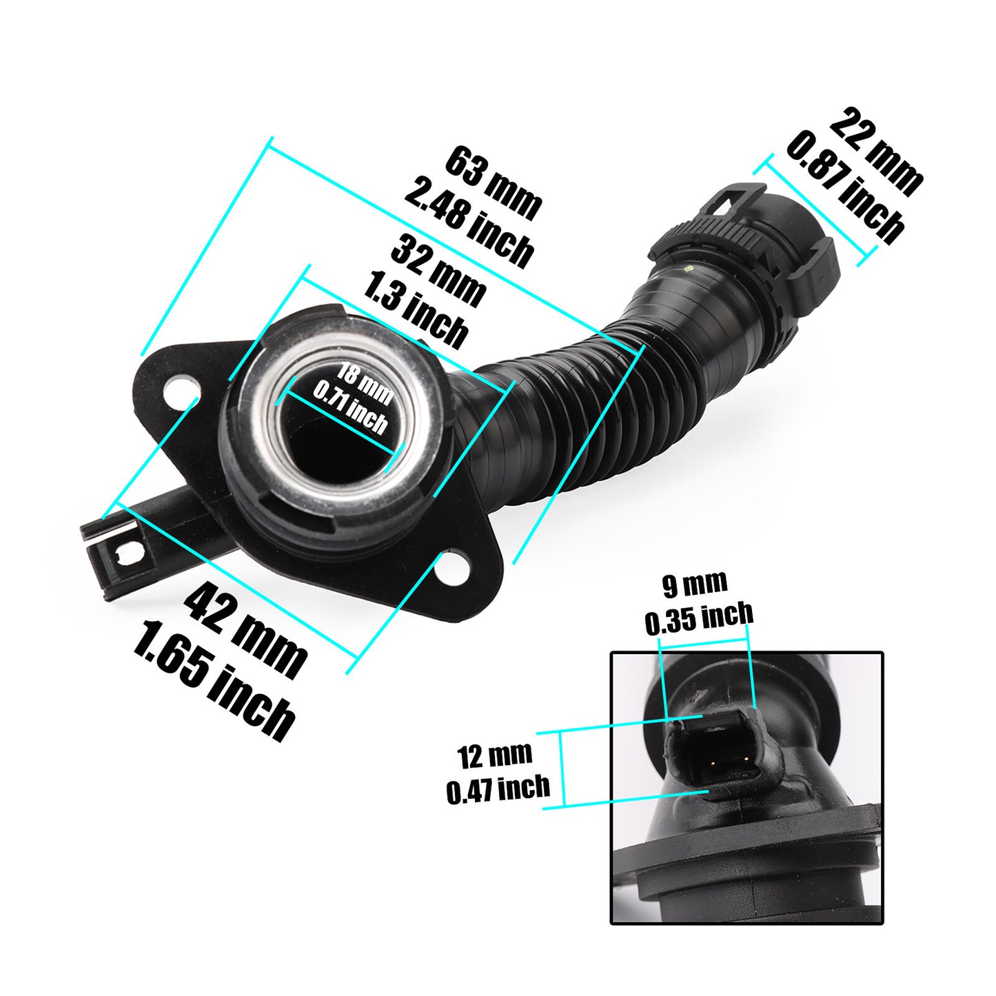 for BMW 5 Series 11-17 X5 11-18 X3 X4 X6 3 Series 3.0L Crankcase Breather Hose