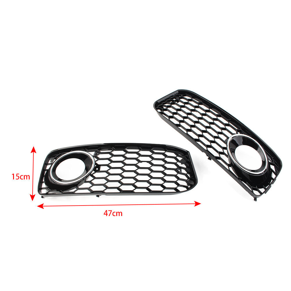 for Audi for A5 S5 B8 RS5 Honeycomb Mesh Front Bumper Fog Light Grille Cover