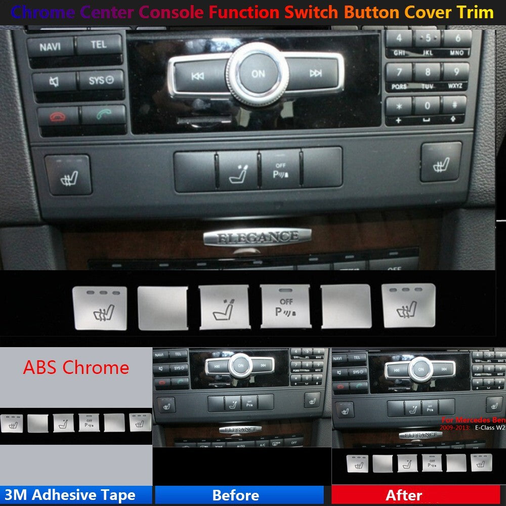6 x for Mercedes-Benz W212 Center Console for Seat Adjust Function Switch Cover Trim