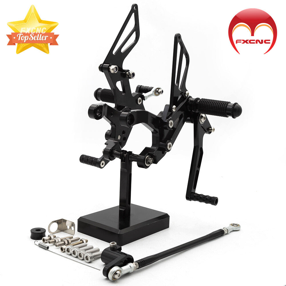 CNC adjustable gear feet rear kit for Kawasaki Z900 2017-2020 2021 Black