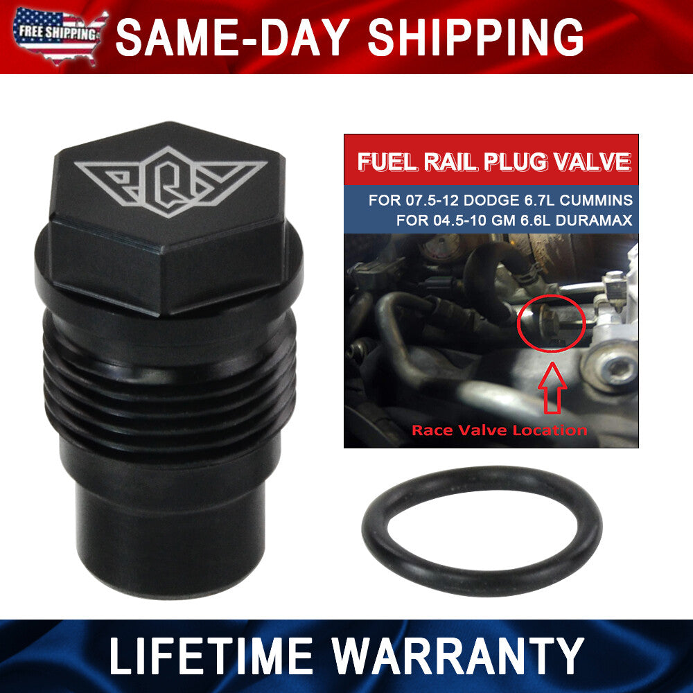 Race Fuel Rail Valve Plug For 2007.5-2018 for Dodge for RAM 6.7L Diesel BLACK