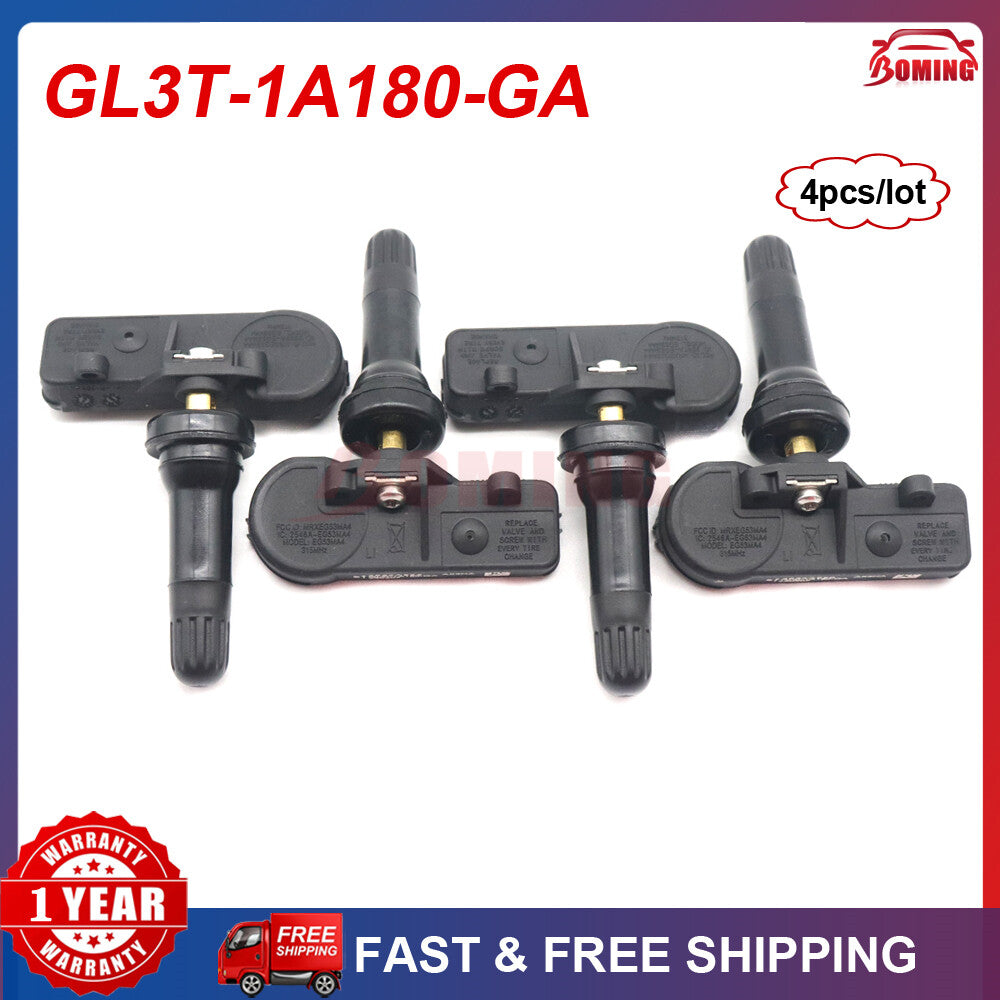 (4) new TPMS tire pressure sensor GL3T-1A180-GA, suitable for Ford F-150 REG/EXT 2018-2019