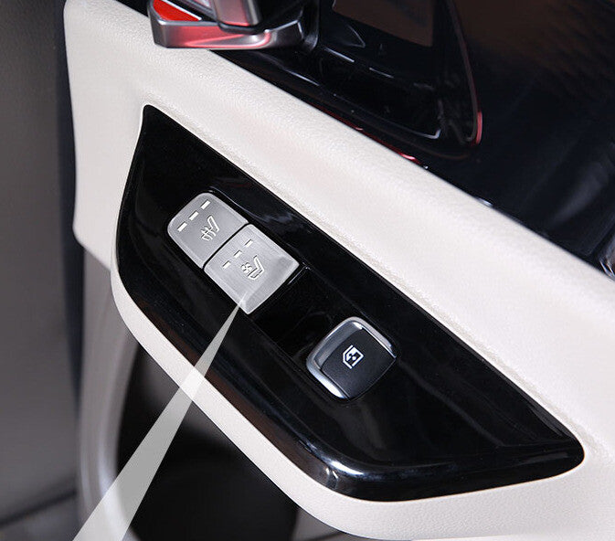 for Seat Door Lock Button Sticker Decor for Kia Carnival 2022-2023 Silver Aluminum