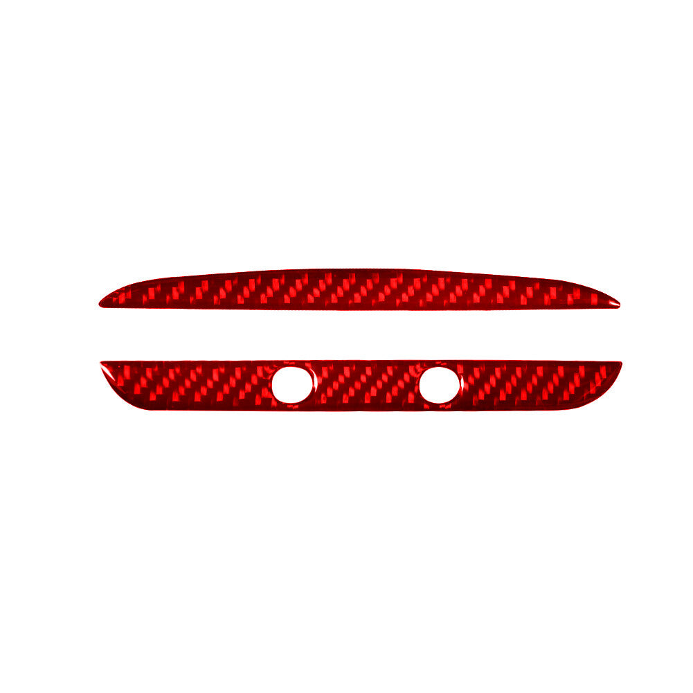 2Pcs Red Carbon Fiber Rear Overhead Light Cover Trim for Ford Fiesta 2011-2015