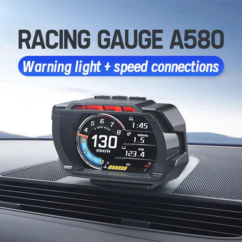 Car Head Up Display OBD2 Digital Speedometer Turbo RPM Oil Temp Alarm HUD Gauge