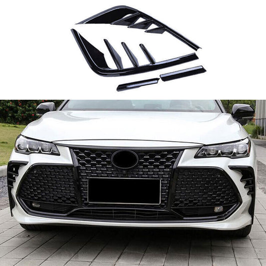 Glossy Black Front Fog Light Lamp Strips Cover Decor for Toyota for Avalon 2019-2022