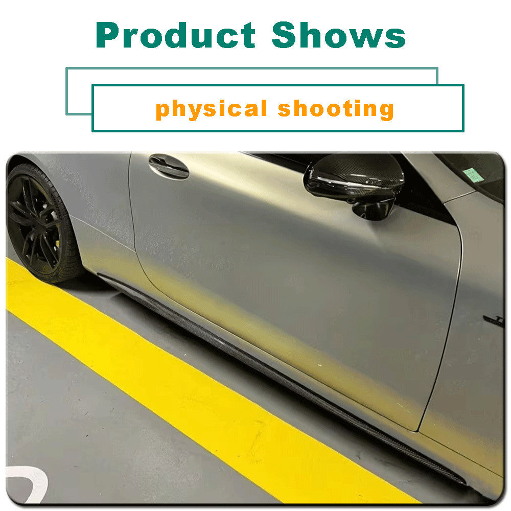 for Mercedes C238 A238 E400 E500 Sport 17UP REAL Carbon Side Skirts Lip Spoiler